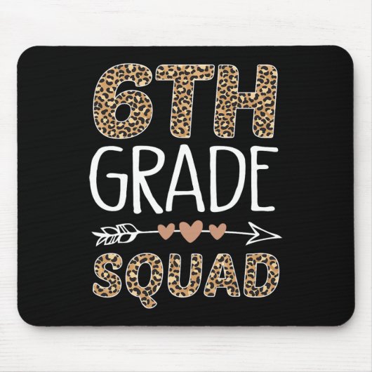 6e klas squad luipaard leraar student muismat (Voorkant)