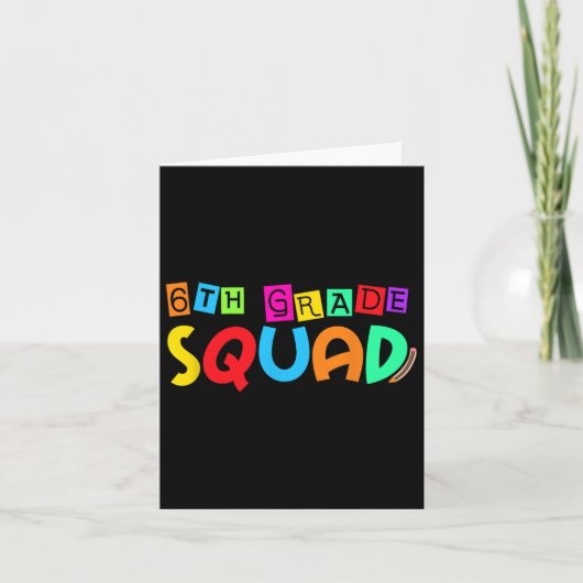 6e klas squad terug naar school eerste dag van kaart (Voorkant)