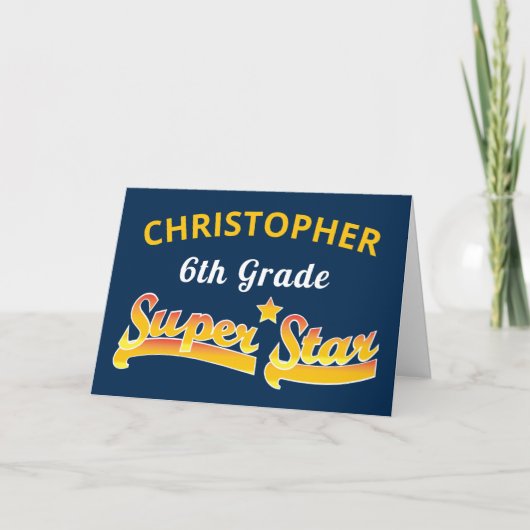 6e klas Super Star School Afstuderen Kaart (Voorkant)
