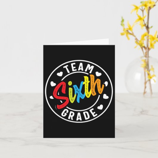 6e klas terug naar school jongens meisjes leraar kaart (Gele Bloem)