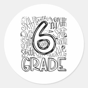 6e klas typografie team Kinder docent CK to Ronde Sticker