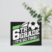 6e klas voetbal Football eerste dag terug naar sch Briefkaart (Staand voorkant)