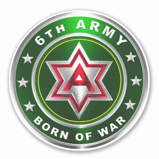 6e Leger Sticker (Voorkant)