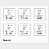 6E MAAND, Art Deco Style, aangepaste naam Vierkante Sticker (Vel)