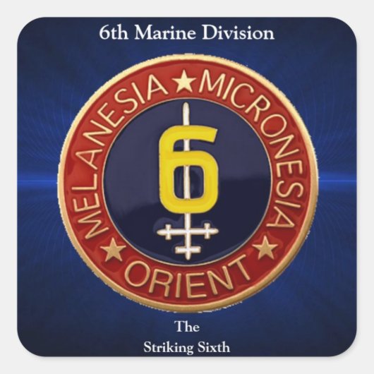 6e mrt. Div Vierkante Sticker (Voorkant)