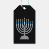 6e nacht van Hanukkah Glitter Gift Labels Cadeaulabel (Voorkant)