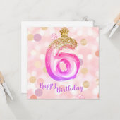 6e roze Paarse goudmeisjes Kaart (Voorkant / Achterkant in situ)