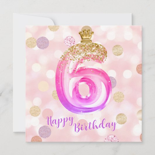 6e roze Paarse goudmeisjes Kaart (Voorkant)