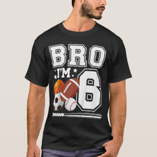 6e sportieve verjaardagsfeestje 6 jaar oude jongen t-shirt