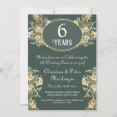 6e Sugar Wedding Jubileum Rich Floral Kaart (Voorkant)