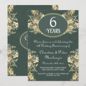 6e Sugar Wedding Jubileum Rich Floral Kaart (Voorkant / Achterkant)