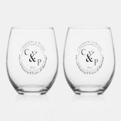 6e Sugar Wedding Jubileum Wijnglas Zonder Voet (Voorkant)