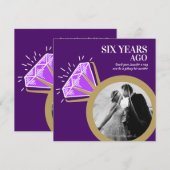 6e trouwdag amethist ring foto's kaart (Voorkant / Achterkant)