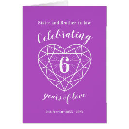 6e trouwdag Amethyst gepersonaliseerde kaart