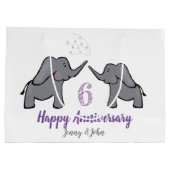 6e trouwdag schattige olifant groot cadeauzakje (Achterkant)