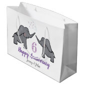 6e trouwdag schattige olifant groot cadeauzakje (Achterkant Gekanteld)