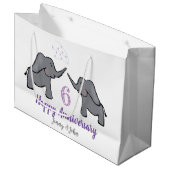 6e trouwdag schattige olifant groot cadeauzakje (Voorkant Gekanteld)