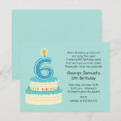 6e uitnodiging tot het indienen van de Birthday Ca (Voorkant / Achterkant)