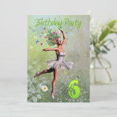 6e uitnodiging voor verjaardagsfeest (Staand voorkant)