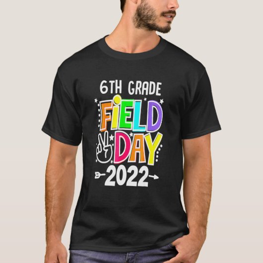 6e velddag 2022 laat de games beginnen op het 6e p t-shirt (Voorkant)