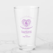 6e verjaardag 6 jaar amethist paarse gewoonte glas (Achterkant)