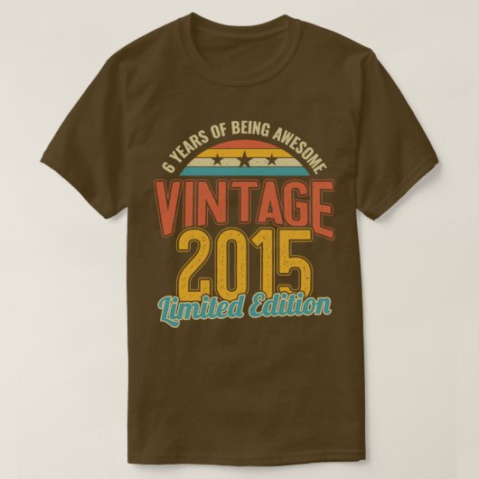 6e verjaardag 6 jaar Geweldige 2015 T-shirt (Design voorkant)