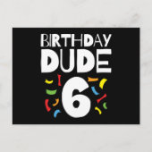 6e verjaardag 6 jaar oud jongensfeestje verjaardag briefkaart (Voorkant)