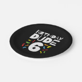 6e verjaardag 6 jaar oud jongensfeestje verjaardag papieren bordje (Gekanteld)