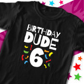 6e verjaardag 6 jaar oud jongensfeestje verjaardag t-shirt
