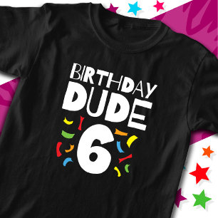 6e verjaardag 6 jaar oud jongensfeestje verjaardag t-shirt