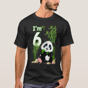 6e verjaardag 6 jaar oude dierlijk Panda 6 T-shirt