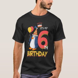 6e verjaardag 6 jaar oude Penguin Birthday T-shirt