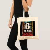 6e verjaardag 6 jaar oude retro 72 maanden tote bag (Voorkant (product))