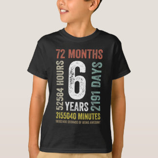 6e verjaardag 6 jaar  retro t-shirt