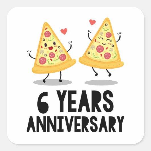 6e verjaardag 6 jaar vierkante sticker (Voorkant)