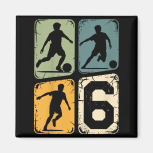 6e verjaardag 6 Voetballer Jongen Meisjes Voetbal Magneet