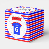 6e verjaardag aangepaste tekstsporten bedankdoosjes (Achterkant)