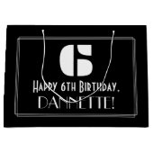 6e verjaardag ~ Art Deco geïnspireerde look "6" + Groot Cadeauzakje (Voorkant)