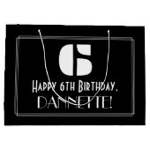 6e verjaardag ~ Art Deco geïnspireerde look "6" + Groot Cadeauzakje (Achterkant)