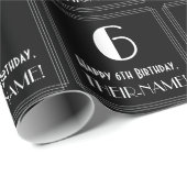 6e verjaardag - Art Deco geïnspireerde look "6", n Cadeaupapier (Rol Hoek)