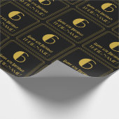 6e verjaardag ~ Art Deco Geïnspireerde look "6", n Cadeaupapier (Hoek)