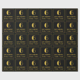 6e verjaardag ~ Art Deco Geïnspireerde look "6", n Cadeaupapier