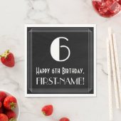 6e verjaardag ~ Art Deco Geïnspireerde look "6", n Servet (Insitu)