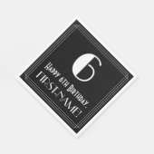 6e verjaardag ~ Art Deco Geïnspireerde look "6", n Servet (Hoek)