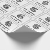 6e verjaardag: Art Deco Geïnspireerde stijl "6" +  Cadeaupapier (Hoek)