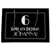 6e verjaardag: Art Deco geïnspireerde stijl "6", n Groot Cadeauzakje (Voorkant)