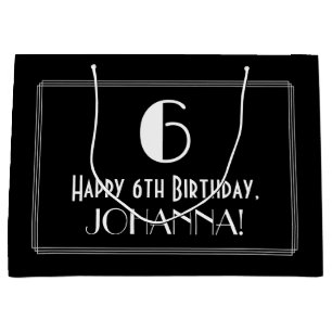 6e verjaardag: Art Deco geïnspireerde stijl "6", n Groot Cadeauzakje