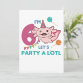 6e verjaardag Axolotl Six Year Old Sweet Axolotls  Kaart (Staand voorkant)