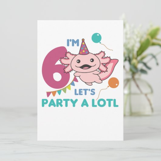 6e verjaardag Axolotl Six Year Old Sweet Axolotls  Kaart (Staand voorkant)