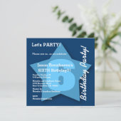 6e verjaardag Baby Boy Zes jaar Big Blue Star K06 Kaart (Staand voorkant)